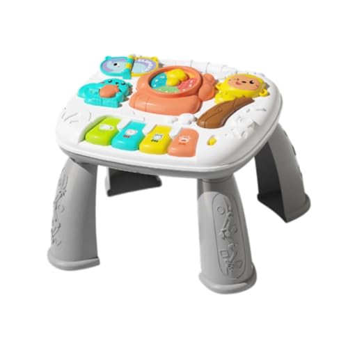 Colcolo Baby Aktivität Lerntisch Spielzeug Sensorisches Spielzeug Frühes Lernspielzeug Entwicklungsspielzeug Musik Lerntisch für Mädchen Geschenke, Grau von Colcolo