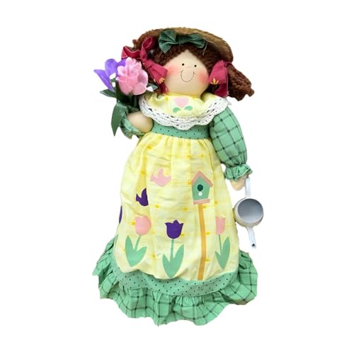 Colcolo Babypuppe, weiche Puppenfigur mit Gartenkleid, superweiche Stoffpuppe, Stoffpuppe für Kinder ab 1 Jahr, Geschenk zum Geburtstag, Feiertag von Colcolo