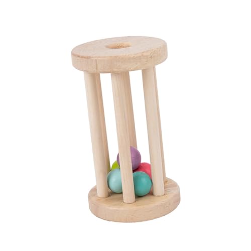 Colcolo Babyspielzeug aus Holz mit rollender Glocke, zur Förderung der Motorik, Glatte Oberfläche, Rollglockenspielzeug, Montessori-Rassel, Rollen für Babys, A von Colcolo