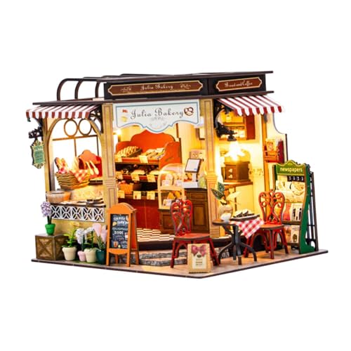 Colcolo Bäckerei Tiny House Diorama Bausätze 3D-Puzzle Handgefertigtes Tiny House Spielzeug Lernspielzeug für Freunde Erwachsene Geburtstagsgeschenke von Colcolo