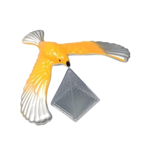 Colcolo Balancierender Vogel, balancierendes Adlerspielzeug, Flügeladlerspielzeug mit Pyramidenkombination für Heimdekoration, Geschenk, Partygeschenke, Silber Klein von Colcolo