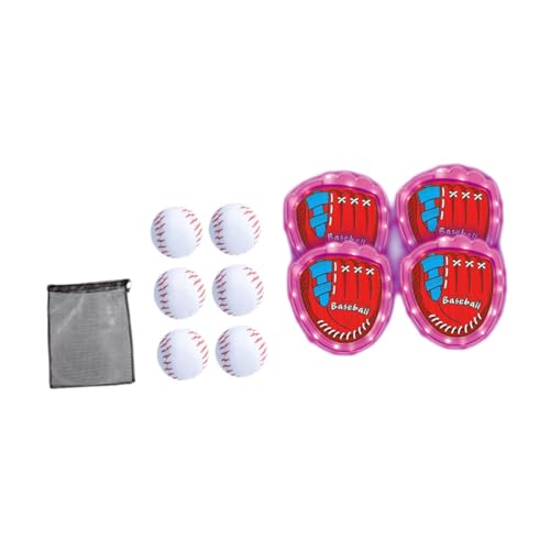 Colcolo Ballwurf- und Fangspielset für Kinder, leuchtendes, klebriges Ballspielzeug für Kinder, Strandspielzeug, interaktives Familienspiel für den Garten, Rosa mit Tennis von Colcolo