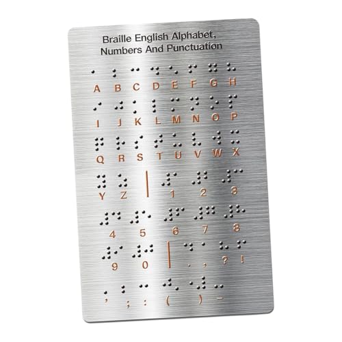 Colcolo Braille Alphabet Board Braille Board Geschenke Nummern tragbares Braille English Alphabet Bildungsinstrument für Anfänger Erwachsene von Colcolo