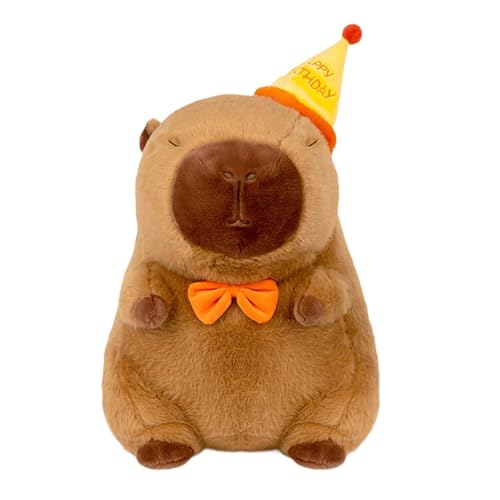 Colcolo Capybara Stofftier, Plüschtier, Stofftier, Sammlerstück, Cartoon-Raumdekoration, begleitendes Schlafspielzeug für Familie, kreative Geschenke, mit Hut 45cm von Colcolo