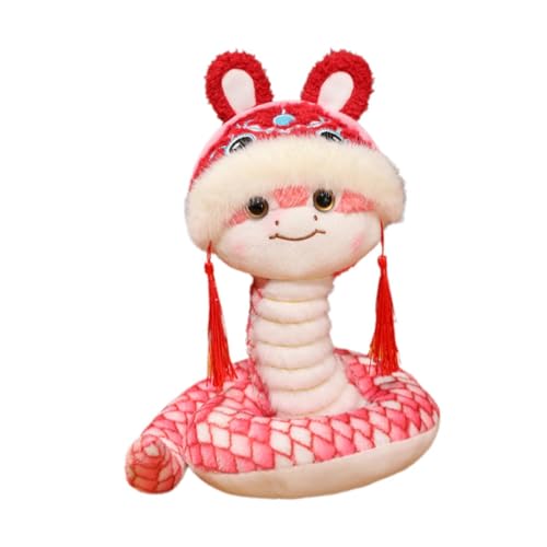 Colcolo Chinesisches Neujahr 2025, Schlangen-Plüschtier, Mondneujahr, Dekoration, Ornament, Schlangenpuppe, Spielzeug, Schlangenfigur für Schlafzimmer, Rosa 35cm von Colcolo