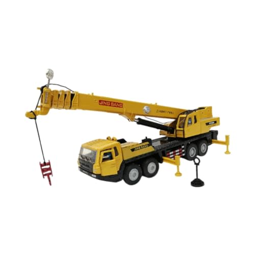 Colcolo Crane Truck Construction Vehicle Spielzeug Stiecast Model Spielzeug Realistische Geburtstagsgeschenktechnik für 3 Jahre Jungen Jungen Mädchen Kinder, Gelb von Colcolo