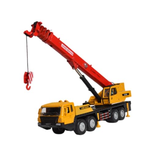 Colcolo Crane Truck Construction Vehicle Spielzeug Stiecast Model Spielzeug Realistische Geburtstagsgeschenktechnik für 3 Jahre Jungen Jungen Mädchen Kinder, Rot von Colcolo