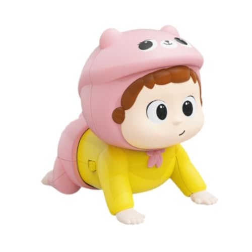 Colcolo Crawling Dolls Spielzeug sensorische musikalische Spielzeugentwicklung Bildung Babymusikspielzeug für Säuglinge Jungen Kinder, Rosa Bär von Colcolo