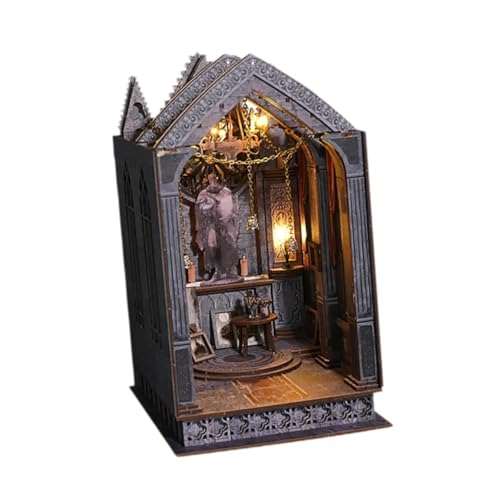 Colcolo DIY Holz Miniatur Puppenhaus Kits DIY Montage Buchständer 3D Holz Puzzle Gotische Kirche Modell für Kinder Geburtstagsgeschenk von Colcolo