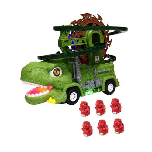 Colcolo Dinosaurier-Rennbahn-Spielzeug, Rennbahn, Rutsche, Spielzeug, interaktives Lernen für Kleinkinder, LKW, Auto, Spielzeug, Treppensteigen, Spielzeug für, 6 Kleine Dinosaurier von Colcolo