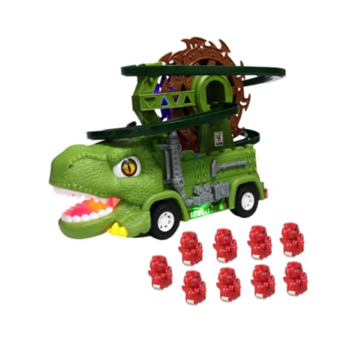 Colcolo Dinosaurier-Rennbahn-Spielzeug, Rennbahn, Rutsche, Spielzeug, interaktives Lernen für Kleinkinder, LKW, Auto, Spielzeug, Treppensteigen, Spielzeug für, 9 Kleine Dinosaurier von Colcolo