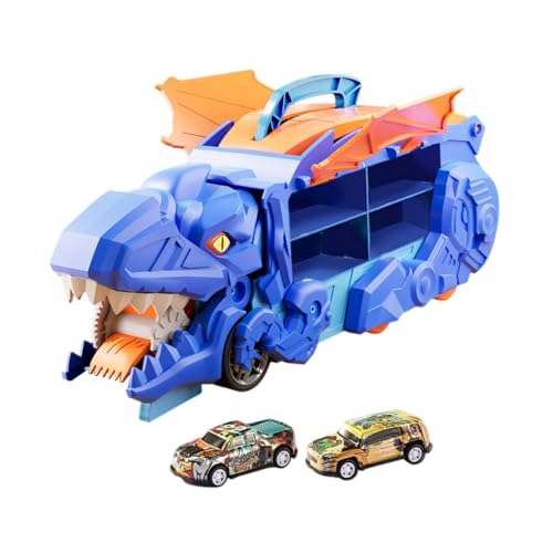 Colcolo Dinosaurier-Transporter-LKW, Dinosaurier-Verschlingungs-LKW, pädagogisches Spielzeug, neuartiges Dinosaurier-Auto, Fahrzeuge, Spielset für Kinder im, mit 2 Autos von Colcolo