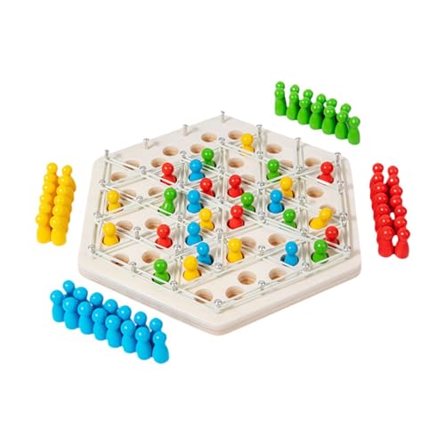 Colcolo Dreieck-Schachspiel, Gummiband-Spiel, Multiplayer-Schach für Kinder, Steckbrettspiel, Puzzle-Brettspiel für Party von Colcolo