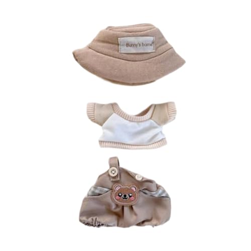 Colcolo Dreiteiliges Set für Plüschpuppen: Shirt und Hose, Khaki mit Hut von Colcolo