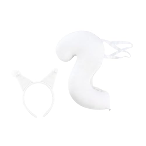 Colcolo Eichhörnchenohren und Schwanz-Set, Cosplay, niedlicher Tierschwanz für Bühnenaufführungsparty, Weiß Colcolo Eichhörnchenohren und Schwanz-Set, Cosplay, niedlicher Tierschwanz für Bühnenaufführungsparty, Weiß von Colcolo