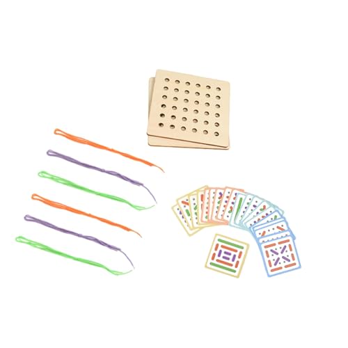 Colcolo Fädelspielzeug aus Holz, Schnürformen, Montessori-Fädelspielzeug aus Holz, Muster, Fädelseil-Spiel für Kinder 1 2 3 4 5 6 von Colcolo