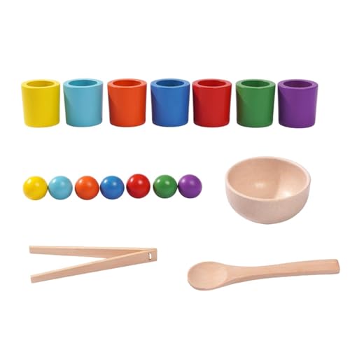 Colcolo Farbsortierspielzeug, Regenbogenbälle in Bechern mit Schüssel, Lernaktivitäten, Spaß für Jungen und Mädchen, Brettspiel, pädagogisches Holzspielzeug Colcolo Farbsortierspielzeug, Regenbogenbälle in Bechern mit Schüssel, Lernaktivitäten, Spaß für Jungen und Mädchen, Brettspiel, pädagogisches Holzspielzeug von Colcolo