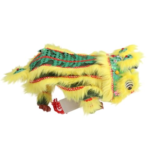 Colcolo Handkettenpuppe mit Rod, chinesische Neujahrsdekoration Robustes chinesisches Marionette Lion Toy für Partys Spring Festival Kinder, Grün Gelb von Colcolo