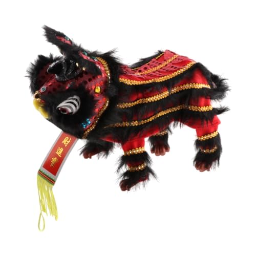 Colcolo Handkettenpuppe mit Rod, chinesische Neujahrsdekoration Robustes chinesisches Marionette Lion Toy für Partys Spring Festival Kinder, Rot Schwarz von Colcolo