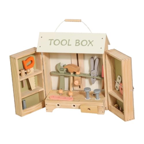 Colcolo Hölzerne Kleinkinder -Werkzeug -Set -Bildungsspielzeug Early Learning Nuts and Bolts Set Tool Box Toys für Kinder Kinder Geburtstagsgeschenke von Colcolo