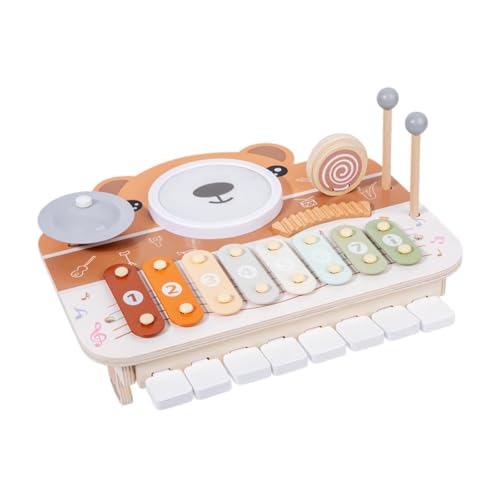 Colcolo Hölzernes Musikspielzeug mit Xylophon -sensorischen Lernspielzeug Kids Drum Set Kinder Percussion Instrumente für Alter 3+ Kinder Kleinkinder von Colcolo