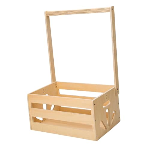 Colcolo Holz-Baby-Dusche-Kiste Schrank Babykorb mit Griff, stabile DIY-Aufbewahrungsbox Baby-Willkommensbox für Windel-Outfits Wischtücher von Colcolo