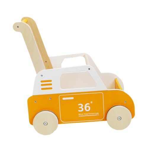 Colcolo Holz-Baby-Schiebewagen, multifunktionaler Einkaufswagen, Stehen und Lernen, Schieben, Gehen, Schiebe-Pull-Spielzeug für Jungen und Mädchen von Colcolo