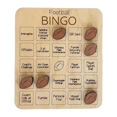 Colcolo Holz-Bingo-Spiel, Bingo-Karten, Familienspiel, traditionelles Tischspiel, Nacht-Holzspiel, Brettspiel für Kinder und Erwachsene, Rugby von Colcolo