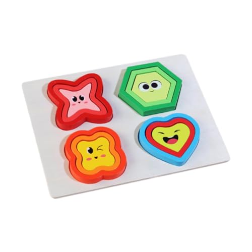 Colcolo Holz-Matching-Puzzle, Montessori-Puzzle, Holzspielzeug, Kleinkinder-Puzzle, Entwicklungsspielzeug für Kleinkinder ab 3 Jahren, Ausdruck von Colcolo