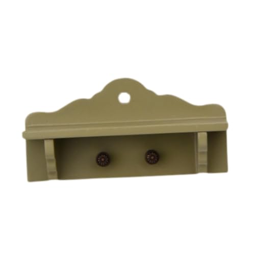 Colcolo Holzattrack Vintage Hat Ständer Wandbügel Simulation Miniatur Kleidung Kleiderbügel Mini Schrank Rack für Leben Szene Dioramen, GrÜn von Colcolo