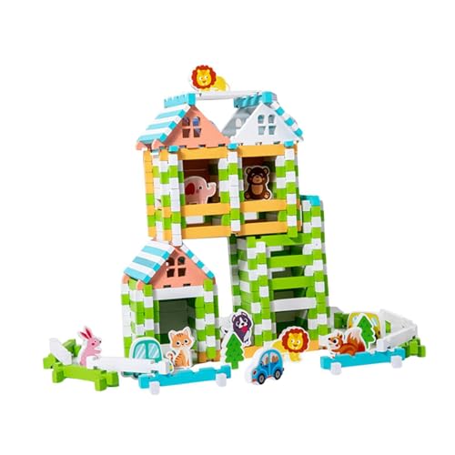 Colcolo Holzbausteine ​​Set DIY Gebäude Modell Haus 3D Puzzles Entwicklung Handwerk Stapelblöcke für Kinder Jungen Mädchen Geschenk von Colcolo