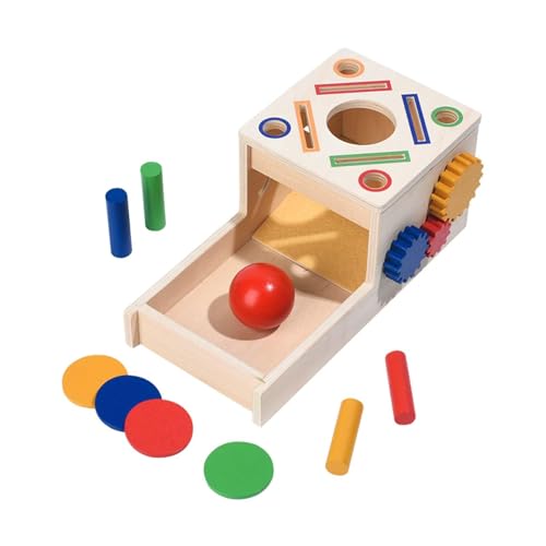 Colcolo Holzfarbe Form Sortierung Spielzeugobjekt Permanent Box Interaktive Form Sortierer sensorisches Spiel Bildungsspielzeug für Kinder Geschenk von Colcolo