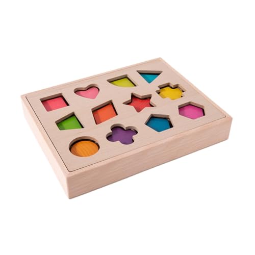 Colcolo Holzform Sortierbox Spiel Holzform Sorter Frühes Bildungsspielzeug Farberkennung Matching Box für Kinder Jungen Mädchen, Bunt von Colcolo