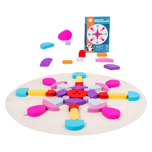 Colcolo Holzklötze, Frühpädagogisches Puzzle, Mehrzweck, Bunt, Passendes Puzzle, Holzpuzzle für Jungen und Mädchen, Kinder, Kleinkinder von Colcolo