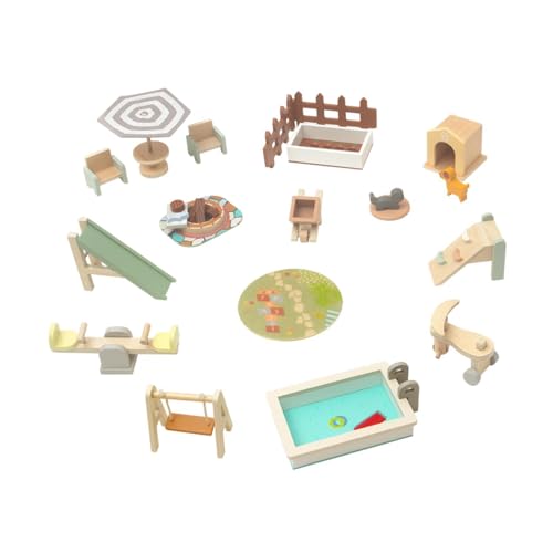 Colcolo Holzpuppenhausmöbel Set Miniaturmöbel Ornament Doll Haus Spielzeug Kinder Spielzeug Set für Alter 3+ von Colcolo