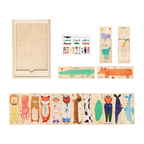 Colcolo Holzpuzzles für Kinder, Outfits zum Kombinieren, Erkennungszubehör, interaktives Puzzle, Tierpuzzles für Kleinkinder Colcolo Holzpuzzles für Kinder, Outfits zum Kombinieren, Erkennungszubehör, interaktives Puzzle, Tierpuzzles für Kleinkinder von Colcolo
