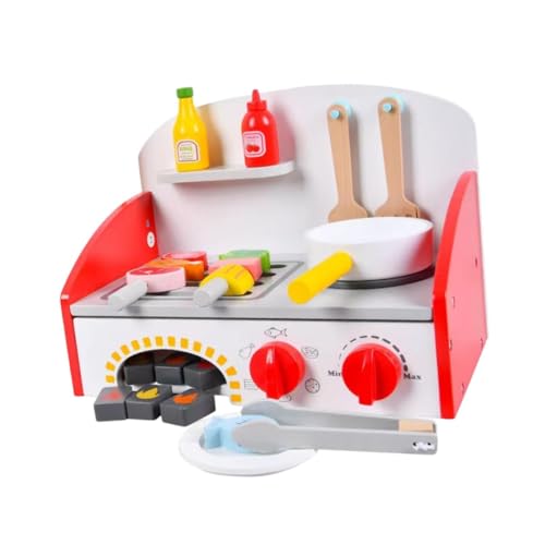 Colcolo Holzspielzeug-Grillset, Grillzubehör, Mitbringsel, Lernspielzeug, Kochspielzeug, Grillspielzeug für Kinder, Kinder im Alter von 3, 4, 5 und 6 Jahren von Colcolo