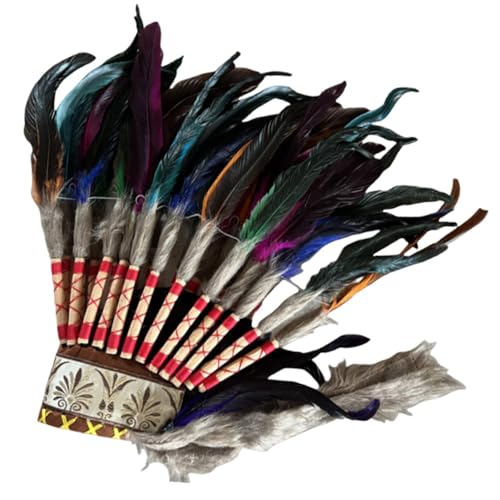 Colcolo Indianer Häuptling Kopfschmuck Kostüm Herren Damen Künstliche Feder Kopfschmuck, Bunt Colcolo Indianer Häuptling Kopfschmuck Kostüm Herren Damen Künstliche Feder Kopfschmuck, Bunt von Colcolo
