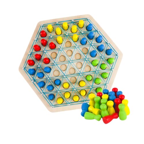 Colcolo Ketten-Dreiecksschach, Desktop-Kettenschach, Hand-Augen-Koordinations-Puzzlespiel, pädagogisches Spielzeug für Kleinkinder, Erwachsene, Party von Colcolo