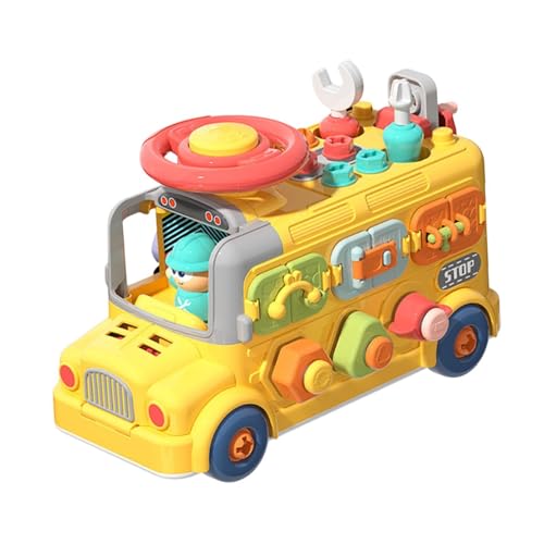 Colcolo Kids Bus Toy Screw Bolzen Aktivitäten Tool, Entwicklung kognitiver Fähigkeiten, sensorische Spielzeugversammlungstechnik für Jungen Mädchen von Colcolo