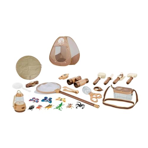 Colcolo Kinder-Camping-Set, so tun, als ob Sie EIN Lagerfeuer Machen, pädagogisches Spielzeug, so tun, als ob Sie Kochen, Spielset für drinnen und draußen, 27 Stück von Colcolo