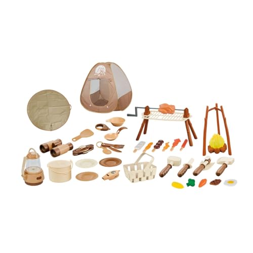 Colcolo Kinder-Camping-Set, so tun, als ob Sie EIN Lagerfeuer Machen, pädagogisches Spielzeug, so tun, als ob Sie Kochen, Spielset für drinnen und draußen, 43 Stück von Colcolo