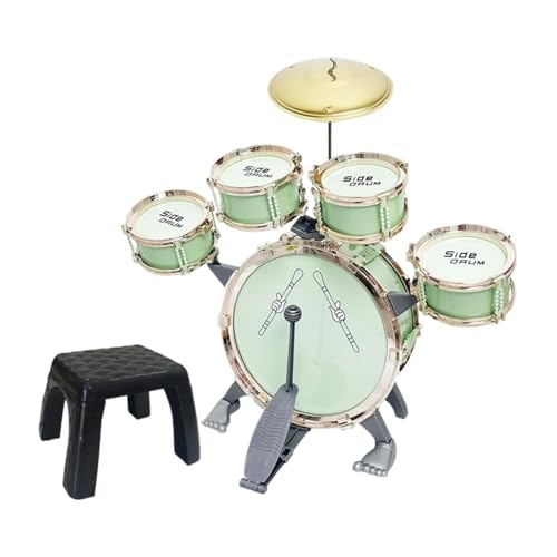 Colcolo Kinder-Schlagzeug, Musikinstrumente-Spielzeug mit Hocker, kompaktes Jazz-Schlagzeug, Musikspielzeug-Set für Kinder im Vorschulalter, Colcolo Kinder-Schlagzeug, Musikinstrumente-Spielzeug mit Hocker, kompaktes Jazz-Schlagzeug, Musikspielzeug-Set für Kinder im Vorschulalter, von Colcolo