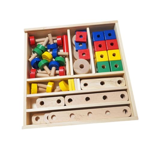 Colcolo Kinder-Schrauben und Muttern-Spielzeug, Holzklötze, Bausatz, Formen, Matching-Spiel, Bausatz für Jungen und Mädchen, Party-Spielzeug für Kinder von Colcolo