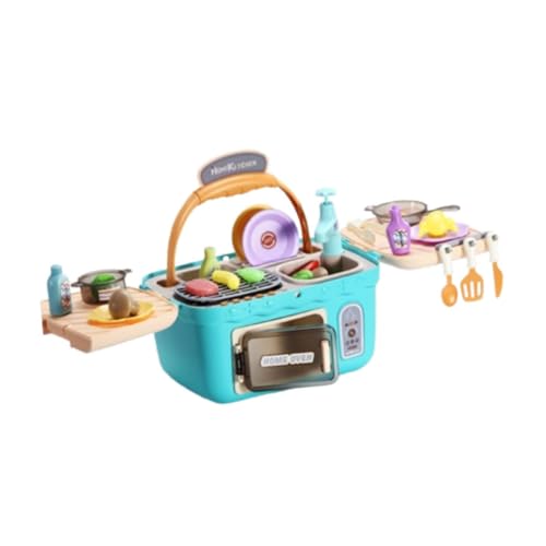 Colcolo Kinder-Spielküche, Picknick-Spielset, tragbarer Picknickkorb, Geschenkküchen, Rollenspiel-Spielzeug, so tun, als würden Sie Essen Kochen, Set für von Colcolo