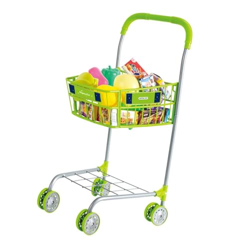 Colcolo Kindereinkaufswagen Trolley Bildungsspielzeug mit vorgetäuschten Lebensmitteln Obst Gemüse Rollenspiel Spielzeug Spielzeug für Kinder von Colcolo