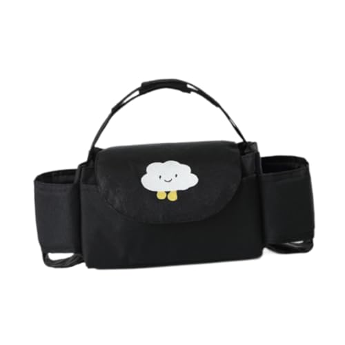 Colcolo Kinderwagen-Aufbewahrungstasche, Wickeltasche, Wasserbecherhalter, Baby-Handtasche, Kinderwagen, Reisetasche für Kinderwagen, Baby und Haustier, Schwarze Wolke von Colcolo