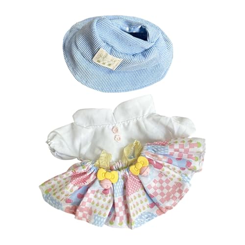 Colcolo Kleidung für Kuscheltiere in Form Einer Ente, süß für 15 cm große Puppen, Kostüme, zum Anziehen, stylisch, Zubehör für Plüschpuppen, Puppenanzug, Kuchenhut-Set von Colcolo