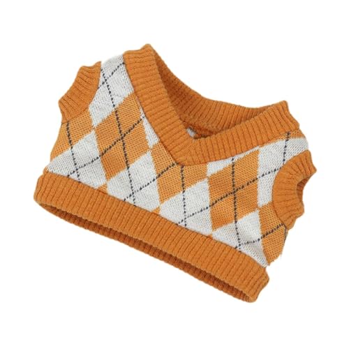 Colcolo Kleidung für Plüschpuppen, Pullover für Plüschpuppen, Kostüme, Kleidung für Kuscheltiere, stylisches Puppenoutfit, süßes Anziehspielzeug für 15, Gelbes Gitter von Colcolo