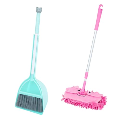 Colcolo Kleiner Mopp für Kinder, so tun Spielen Reinigung Spielzeug Mini - und Dustpan Mopp Set für Kinderbesen Set für Vorschulmädchen, Grüner Besen von Colcolo